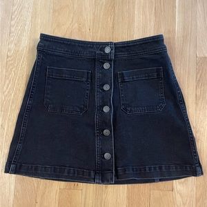 Madewell Stretch denim A-Line skirt- Black